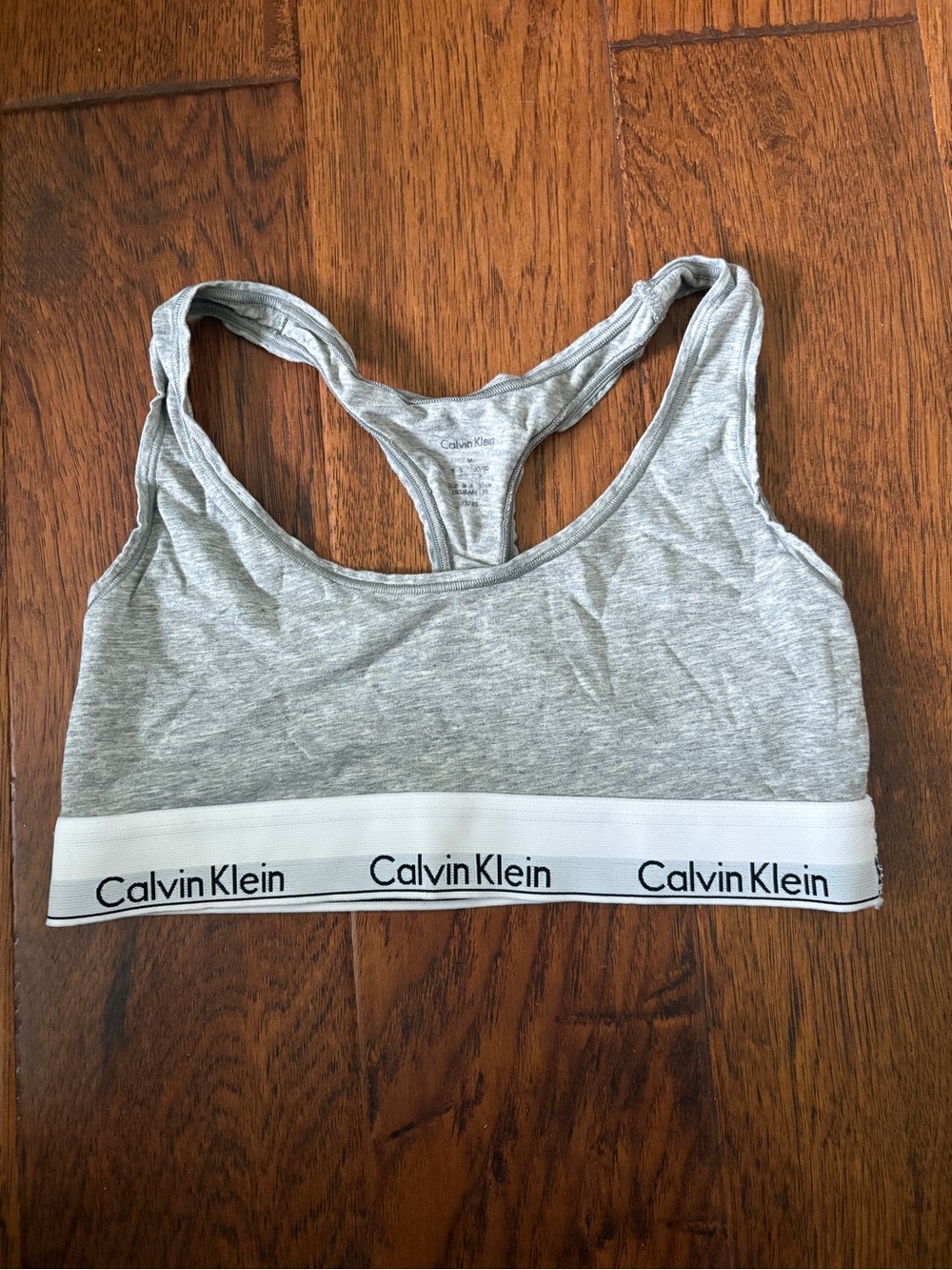 Calvin Klein Light Grey Racerback Cotton Bralette